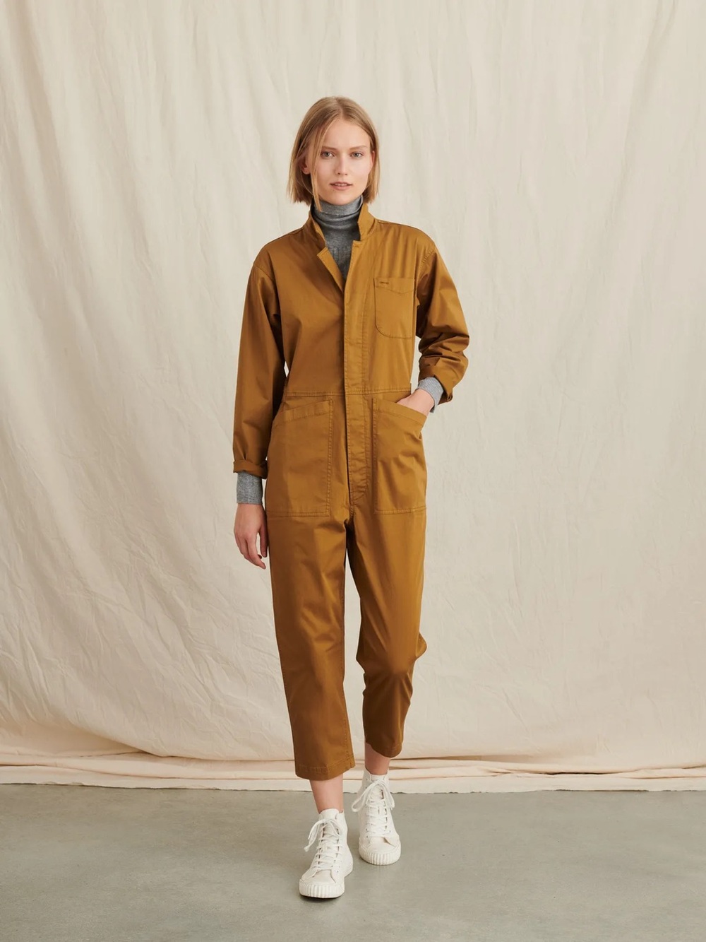 Alex Mill Cotton Twill Jumpsuit in Hickory